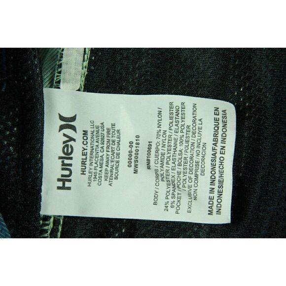 Nike x Hurley Flat Front Shorts Blue Nylon Stretch Mens Size 30 - Picture 7 of 7